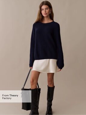 Few Moda CAARA Nyx Cotton Sweater in Navy